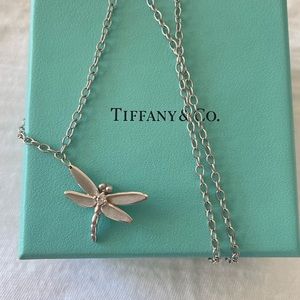 Rare Tiffany white gold and diamond Dragonfly necklace (authentic)